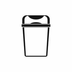 Trash can icon, simple style