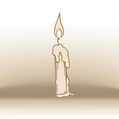 simple linear illustration of candle