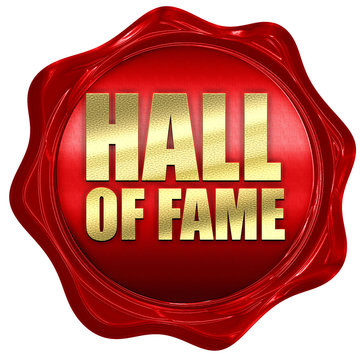 hall of fame, 3D rendering, a red wax seal