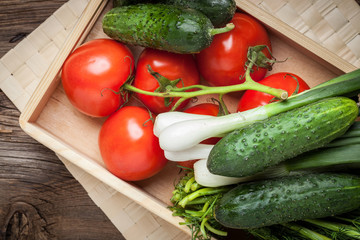 Fresh vegetables from the home garden.