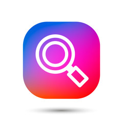 Search icon art, Sign rounded square rainbow, Vector illustration