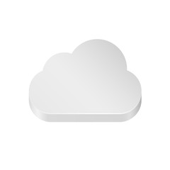 Cloud 3d icon metal on a white background, Vector illustration