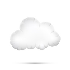 Cloud 3d icon on a white background, Vector illustration