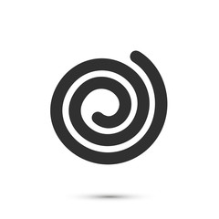 Spiral icon flat black, Sign on a white background