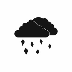 Clouds and hail icon, simple style