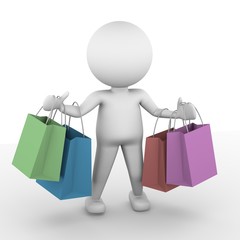 Shopping people idea render