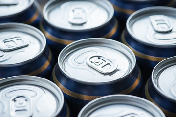 Silver color fresh and cold beer can tops