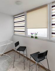 Balcony interior with chairs in scandinavian style