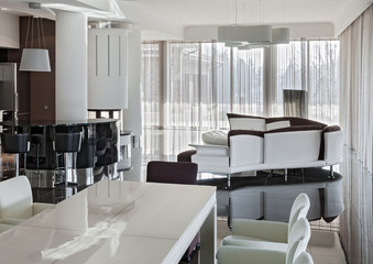 Modern luxury interior in daylight