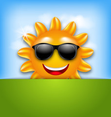 Cool Happy Summer Sun in Sunglasses