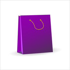 3d Illustration of a violet shopping bag.