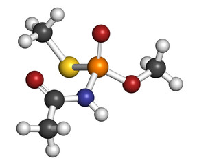 Acephate insecticide molecule. 3D rendering. 