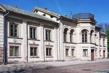 Fototapeta na wymiar Old building in Center of Ventspils in Latvia