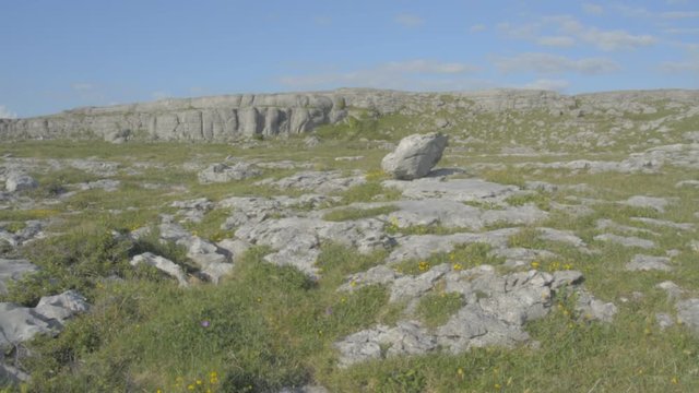 Famous Burren National Park Landscape In County Clare, Ireland, Special Area of Conservation - Flat video profile.
