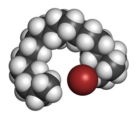 Cetrimonium bromide antiseptic surfactant molecule. 