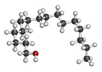 Cetyl (or palmityl) alcohol molecule. Constituent of cetostearyl alcohol.