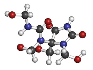 Diazolidinyl urea antimicrobial preservative molecule.