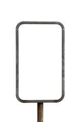 blank vertical billboard for outdoor advertising poster., the old blank vertical billboard for advertisement., isolated on white background.