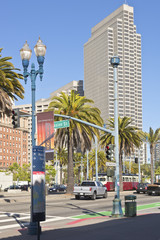 Fototapeta na wymiar San Francisco downtown street scene california.