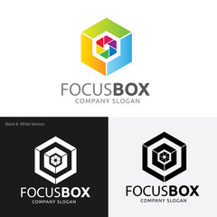Focus box logo. Logo for Icons for Photographers,Photography logo. Camera logo template. Vector logo template.