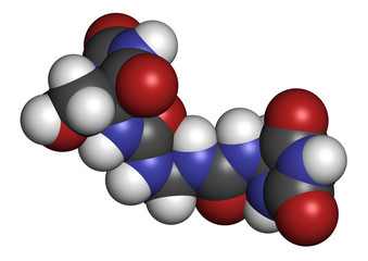 Imidazolidinyl urea antimicrobial preservative molecule.