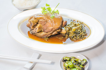 stewed pork legs the delicious Thai food.