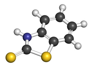 Obraz premium Mercaptobenzothiazole (MBT) skin sensitizer molecule. 