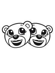 2 girls team girlfriends face head girl woman girl pink female sweet little comic cartoon teddy bear baby