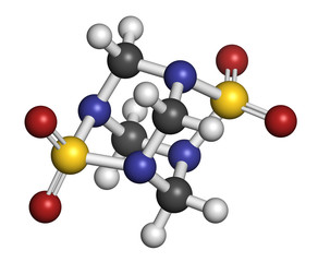 Obraz premium Tetramethylenedisulfotetramine (TETS) rodenticide molecule. 