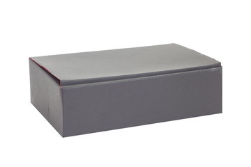 Black paper box isolated on white background