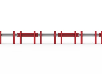 Obraz premium 3d illustration of simple road bump. low poly triangles and polygons style. icon for game web. white red texture color. white background isolated. simple to use. traffic cars. tile, tiling