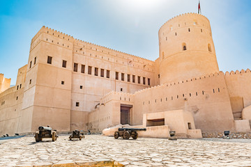 Rustaq Fort in Al Batinah Region, Oman. It is located about 175 km to the southwest of Muscat, the capital of Oman.