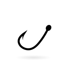 Fishing hook sign icon. Fishermen tackle symbol