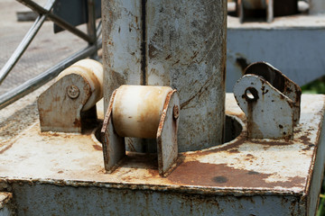Part of old metal column of poles