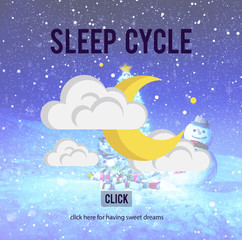 Fototapeta na wymiar Sleep Cycle Human Sleeping Resting Concept