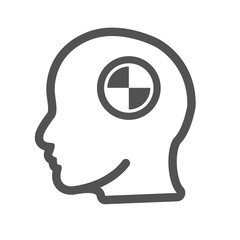Crash Test Dummy Outline Icon Black and White