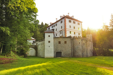 Fototapeta na wymiar Sneznik Castle, a picturesque 13th-century castle located in Loska Dolina, Slovenia