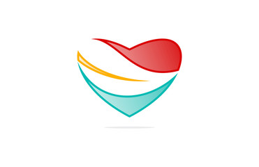 leaf heart colorful logo