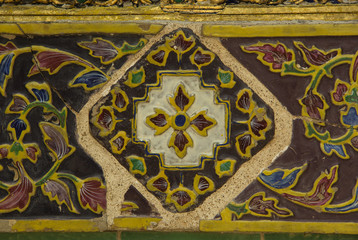 ceramic patern decorate  around castel at grand palace