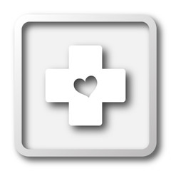 Cross with heart icon