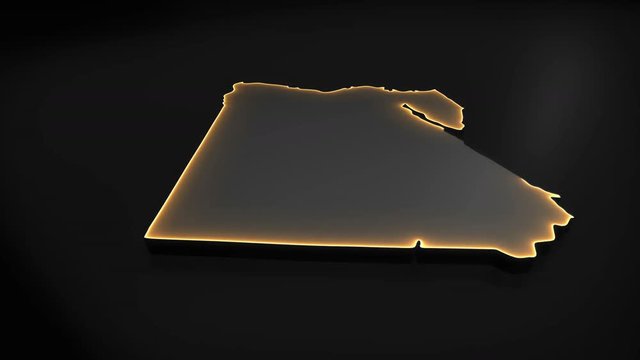 Seamless looping 3D animation of the map of Egypt  including 2 versions and alpha matte