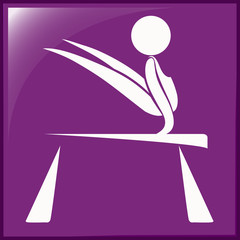 Sport icon for gymnastics on balance bar