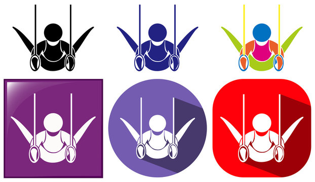 Sport icon design for gymnastics with rings