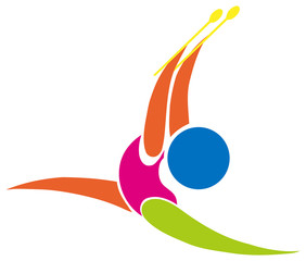 Logo design for floor exercise with sticks