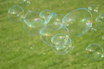 Many soap bubbles