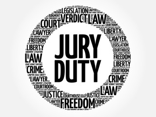 Jury Duty word cloud concept