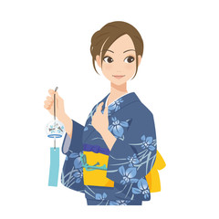 がんばるオンナノコ 浴衣+風鈴