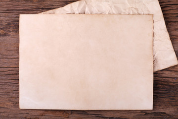 Old paper on old wood table