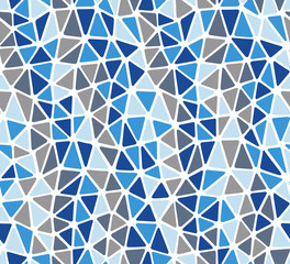 Soft edges triangles blue grey colors repeat pattern