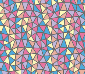 Fototapeta na wymiar Soft edges triangles pastels colors repeat pattern